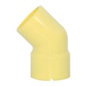 CODO 75 MM X 45°, SANITARIO, AMARILLO, PVC