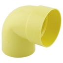 CODO 160 MM X 90°, SANITARIO, AMARILLO, PVC