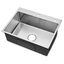 FREGADERO UNA TINA ACERO INOX SOBRE TOPE 55X45X22 BARI