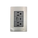 TOMA DOBLE USB SERIE INOX BARI