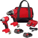 KIT DE TALADRO COMPACTO 1/2" Y DESTORNILLADOR DE IMPACTO CON 2 BAT M18 MILWAUKEE