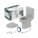 POCETA SANITARIO TWO PIECE REDONDO STONE, TAPA CIERRE SUAVE SMART, SAN-904, CELITE