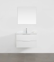 MUEBLE DE BAÑO BLANCO MDF 80X46X52CM, C/LAVAMANOS+ESPEJO, MUE-151, UNIQUE
