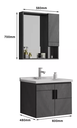 MUEBLE DE BAÑO GRIS 60X50X48 CM, C/LAVAMANOS+GABINETE + ESPEJO, 329-60, METALES ALEADOS
