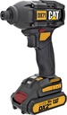 KIT ATORNILLADOR IMP. 1/4" 18V BRUSH, CON BATERIA 2.0Ah/CARGADOR, DX71, CAT