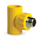 TEE CON ROSCA MACHO 20 MM X 1/2", LINEA AMARILLA, DONSEN