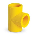 TEE REDUCIDA LISA 25 MM X 20 MM, LINEA AMARILLA, DONSEN
