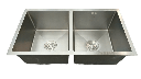 FREGADERO CUADRADO DOBLE 78X43X24 , ACERO INOX ,  KD-7843-2 , OMEGA