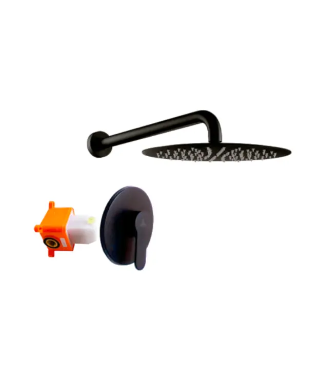 MONOMANDO P/DUCHA NEGRO REDONDO, KD-01006MB, OMEGA