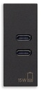 ALIMENTADOR USB C+C 5V 3A NEGRO LINEA VIMAR
