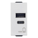ALIMENTADOR USB A+C 15W 5V 1M BLANCO NEVE VIMAR