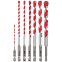 JUEGO DE 7 MECHAS (1/8") - 1/2") PARA CONCRETO SHOCKWAVE MILWAUKEE