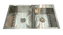 FREGADERO DOBLE TINA ACERO INOX SOBRE TOPE 82X45X22CM BARI 