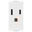 TOMACORRIENTE SENCILLO SICURY 2P 15A AMERICANO BLANCO NEVE VIMAR