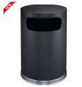 PAPELERA CILINDRICA 40LTS ACERO INOX. EKO (NEGRO)