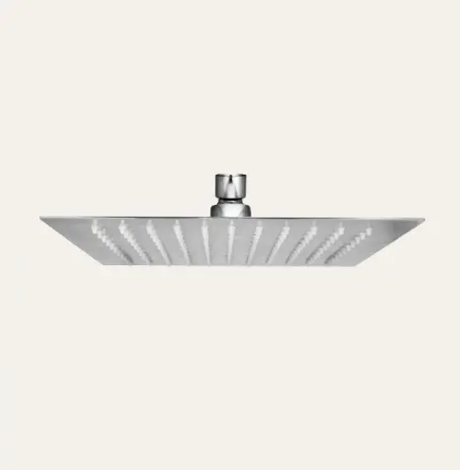 REGADERA ULTRADELGADA CUADRADA DELUXE 10", METALES ALEADOS