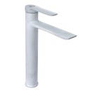 GRIFERIA MONOMANDO PARA LAVAMANOS ALTO BLANCO ZINC PRI-065W METALES ALEADOS 