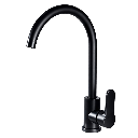 GRIFERIA MONOMANDO REDONDO CUELLO LARGO PARA FREGADERO NEGRO MET-654 METALES ALEADOS