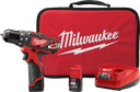 KIT TALADRO PERCUTOR 1/2" Y DESTORNILLADOR DE IMPACTO 1/4 M18 C/BATERIA Y CARGADOR + JUEGO DE 5PZS BROCA MULTIMATERIAL MILWAUKEE