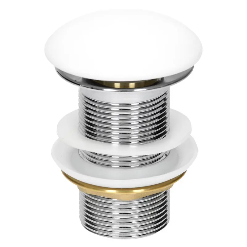 DESAGUE PARA LAVAMANOS PUSHBOTON BLANCO SIN REBOSADERO DES-0221 METALES ALEADOS