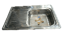 [90.01.FR111-12] FREGADERO E 84X53, PONCHERA DERECHA C/ESCURRIDOR , FANAINOX