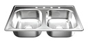 [90.01.FR201] FREGADERO A 84X53 STD, 2 PONCHERAS, FANAINOX