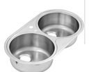 [90.01.FR5201] FREGADERO REDONDO LOE8646, DOBLE PONCHERA, FANAINOX