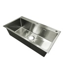 [79.77.FRE.01.07] FREGADERO UNA TINA ACERO INOXIDABLE SOBRE TOPE 82X45X22 BARI