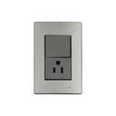 [60.15.INT0208] INTERRUPTOR+TOMA CON TIERRA SERIE INOX BARI
