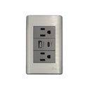 [60.15.INT0611] TOMA DOBLE USB SERIE METALLO BARI