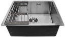 [79.16.MET-902] FREGADERO DE LUJO, ACERO INOXIDABLE, UNA TINA 55X45X22 CM, PARA EMPOTRAR, SATINADO CON ACCESORIOS, METALES ALEADOS