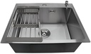 [79.16.MET-900] FREGADERO DE LUJO UNA TINA 55X45X22 CM, SATINADO, METALES ALEADOS