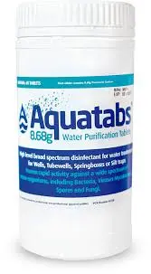 [79.17.AQUA60T] AQUATABS 8.68g - 60 TABLETAS (1 TABLETA  PURIFICA 5000 LITROS DE AGUA)"