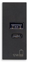 [60.16.30292.ACG] ALIMENTADOR USB A+C 5V 2.4A NEGRO LINEA VIMAR
