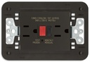 [60.16.30296.G] TOMACORRIENTE DOBLE 2P+T 15A AMERICANO C/GFCI NEGRO LINEA VIMAR