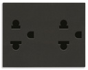 [60.16.30249.G] TOMACORRIENTE DOBLE 2P+T USA+EU NEGRO LINEA VIMAR