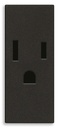 [60.16.30242.G] TOMACORRIENTE SENCILLO 2P+T 15A AMERICANO NEGRO LINEA VIMAR