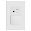 [KOB-E7222W] INTERRUPTOR + TOMACORRIENTE C/TIERRA 15AMP - 125V  BLANCO-DELUXE,TANIA