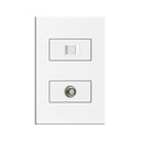 [KOB-E7582W] TOMA COAXIAL + TOMA TELEFONICA BLANCO-DELUXE,TANIA