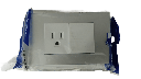 [KOB-E7222WMS] INTERRUPTOR + RECEPTACULO C/TIERRA 15AMP - 125V  BLANCO METALICO PLATA TANIA