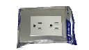 [KOB-E7228WMS] RECEPTACULO DOBLE C/TIERRA 15AMP - 125V BLANCO METALICO PLATA,TANIA