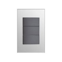 [KOB-E7313BMS] INTERRUPTOR TRIPLE 15AMP - 125V NEGRO METALICO PLATA,TANIA
