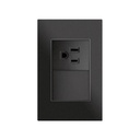 [KOB-E7222B] INTERRUPTOR + RECEPTACULO C/TIERRA 15AMP - 125V NEGRO,TANIA