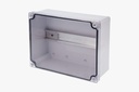 [79.08.14X18X8TTR] CAJA DE PASO TRANSPARENTE 14 x 18 x 8 CM  IP65 TT C/RIEL BLANCO CILES