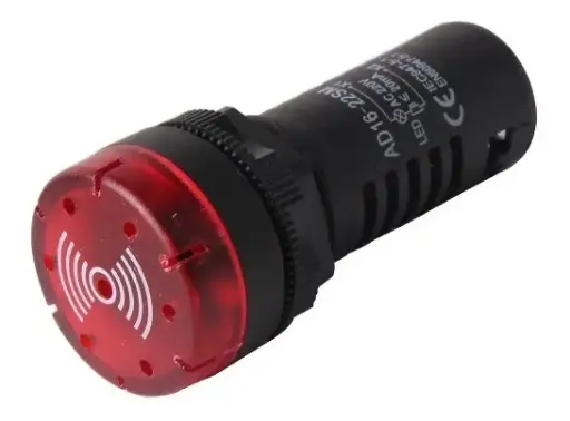 [60.19.AD16-22M/R 110 V] ALARMA AUDIBLE CON LUZ (FLASH LIGHT) ROJO 110V ANDELI