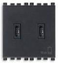 [60.16.19295.CC] ALIMENTADOR USB 2M C+C 5V 3A 15W GRIS ARKE VIMAR