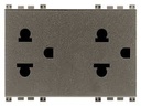 [60.16.19249] TOMACORRIENTE DOBLE 2P+T USA+EU GRIS ARKE VIMAR