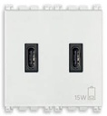 [60.16.19295.CC.B] ALIMENTADOR USB 2M C+C 5V 3A 15W BLANCO ARKE VIMAR