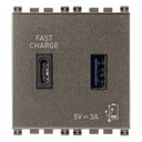 [60.16.19295.AC.M] ALIMENTADOR USB 2M A+C 5V 3A 15W METAL ARKE VIMAR