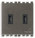 [60.16.19295.CC.M] ALIMENTADOR USB 2M C+C 5V 3A 15W METAL ARKE VIMAR